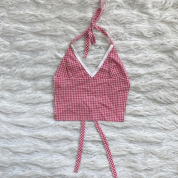 Edikted Tops - Edikted | Charmaine Open Back Gingham Top